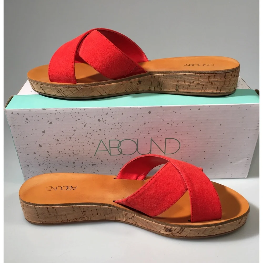 ***SALE***ABOUND Tess-Fab Faux Suede Cork Wedge Sandals